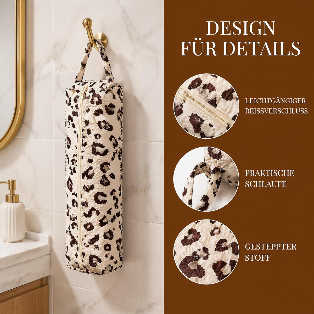 👜Portable zippered cosmetic bag - suitable for bathroom and office