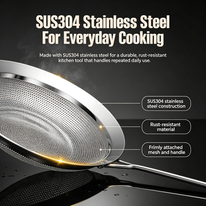 304 Stainless Steel Fine Mesh Skimmer Spoon
