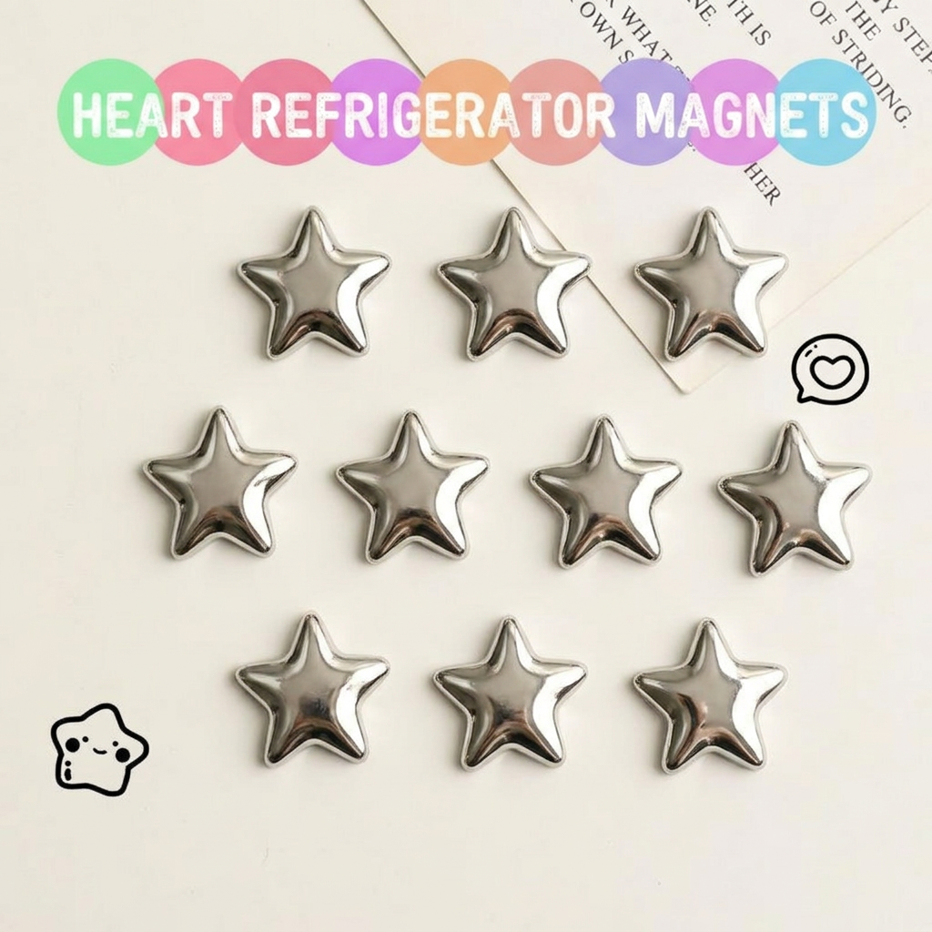 ⭐Ten retro electroplated refrigerator stickers in star shapes