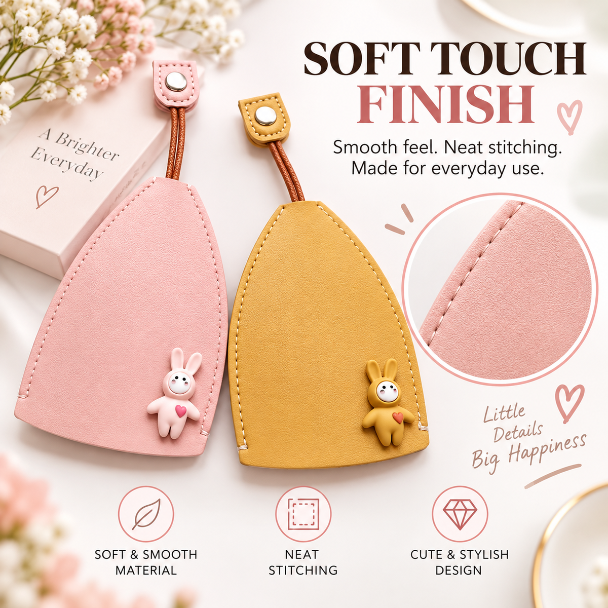 🐰4 Pcs Innovative High-Capacity Pull-Out Car Key Case