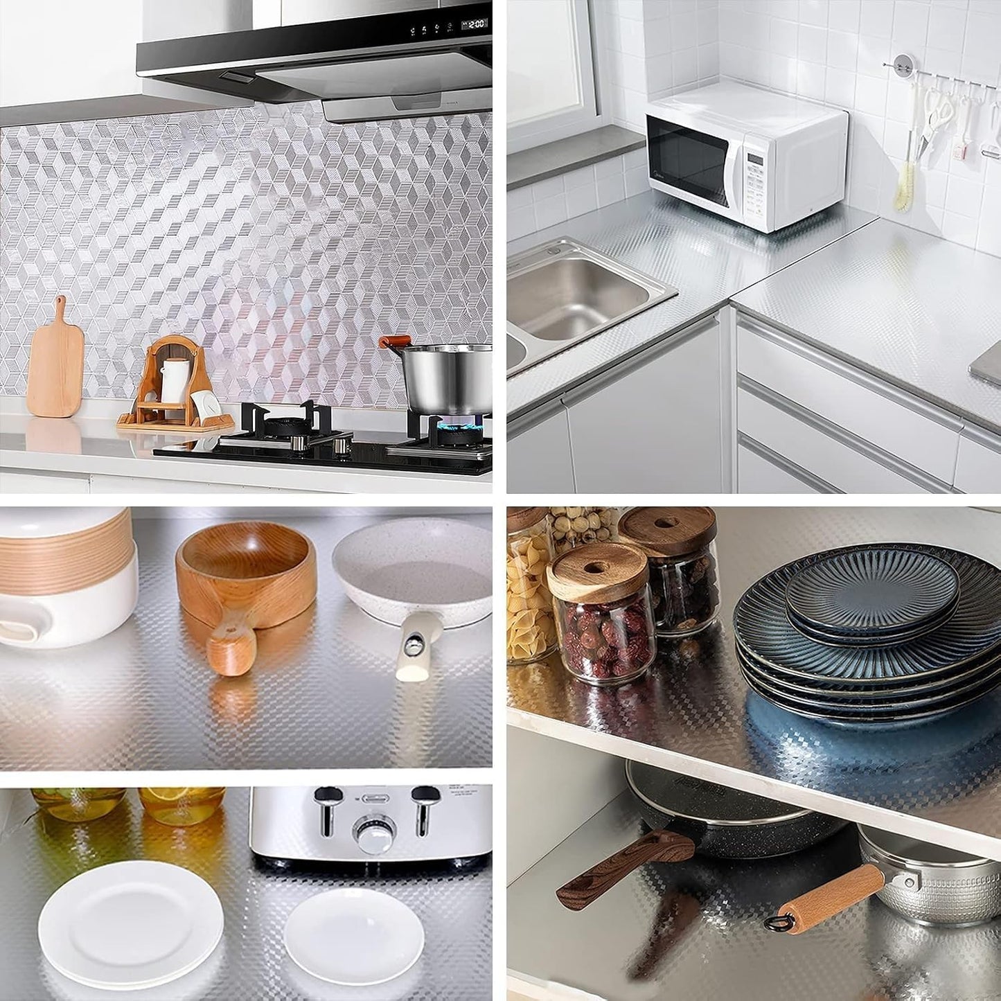 ✨Self-adhesive aluminum foil kitchen splash-proof wallpaper