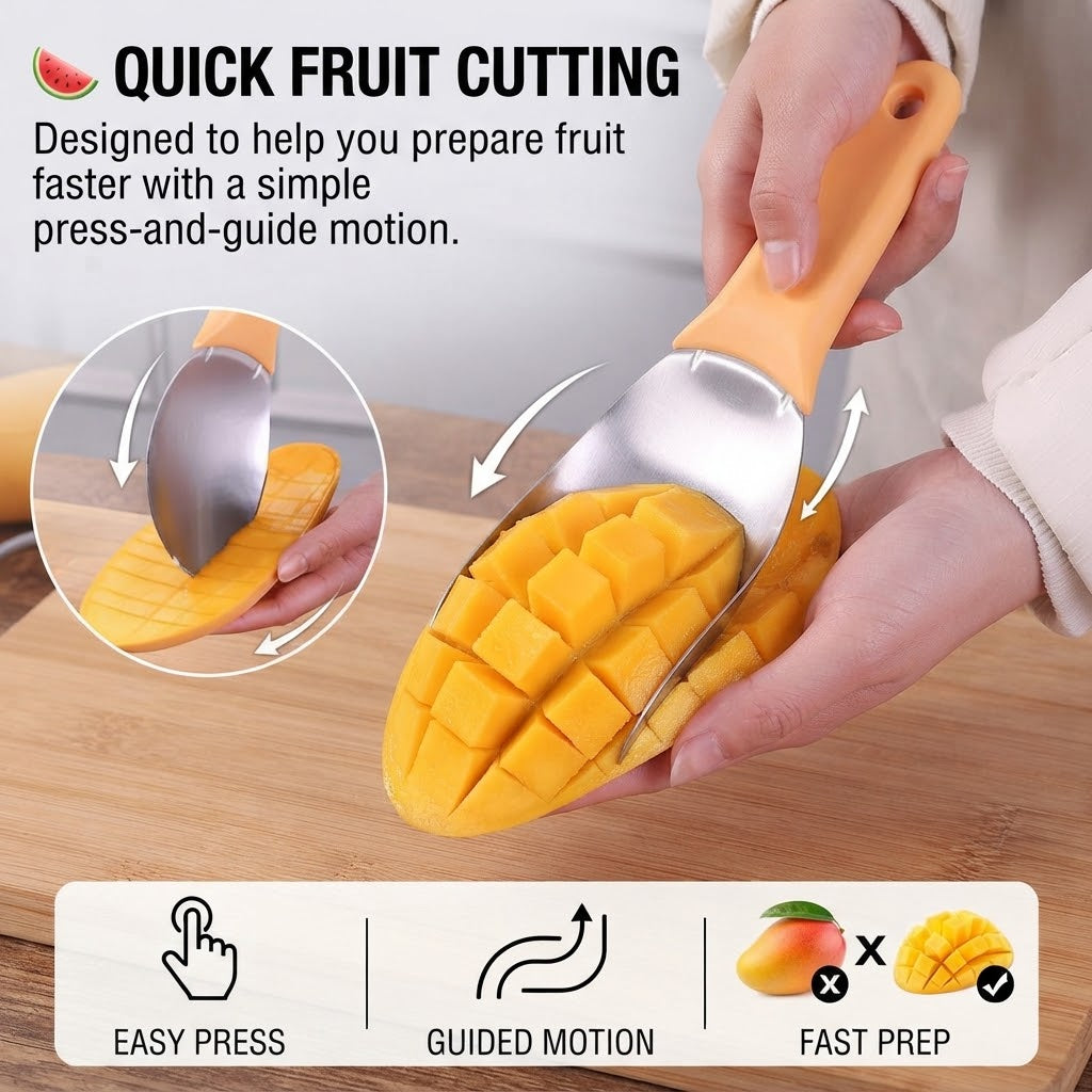 Stainless Steel Multifunctional Peeling Slicing Tool For Mango, Banana, Pineapple, Melon