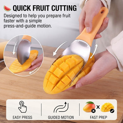 Stainless Steel Multifunctional Peeling Slicing Tool For Mango, Banana, Pineapple, Melon