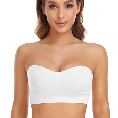 👗Strapless, non-slip, seamless silicone push-up bandeau with invisible straps