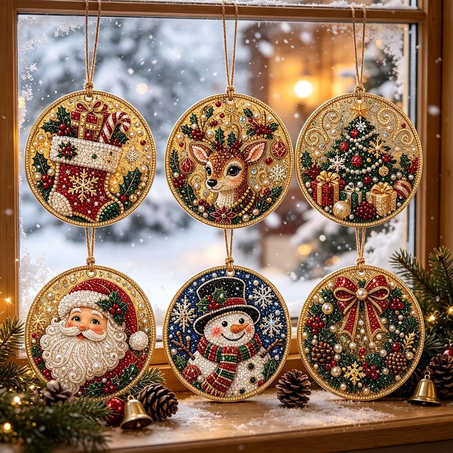 Christmas round version-6pcs