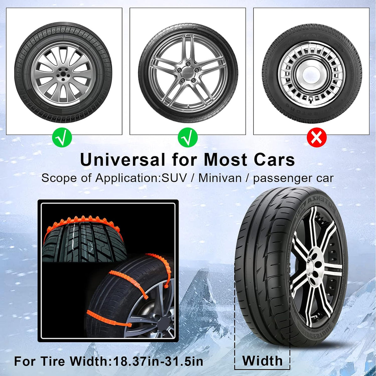 Compatible and incompatible wheel designs for adjustable tire traction straps