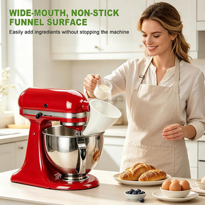 🥞Tilting mixer flour funnel-suitable for 4.5-5 quart mixing bowls