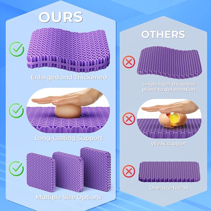 ❄️Breathable gel cooling seat cushion