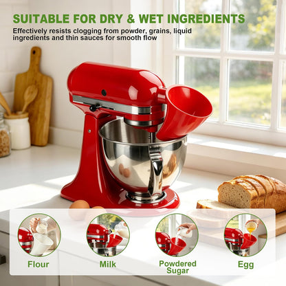 🥞Tilting mixer flour funnel-suitable for 4.5-5 quart mixing bowls