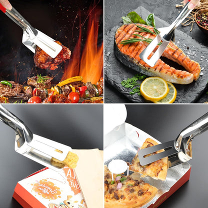 🛡️2-in-1 Stainless Steel Grill Tong &amp; Spatula