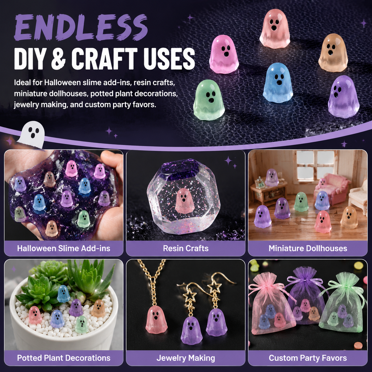 👻Six-color creative glow-in-the-dark ghost ornament