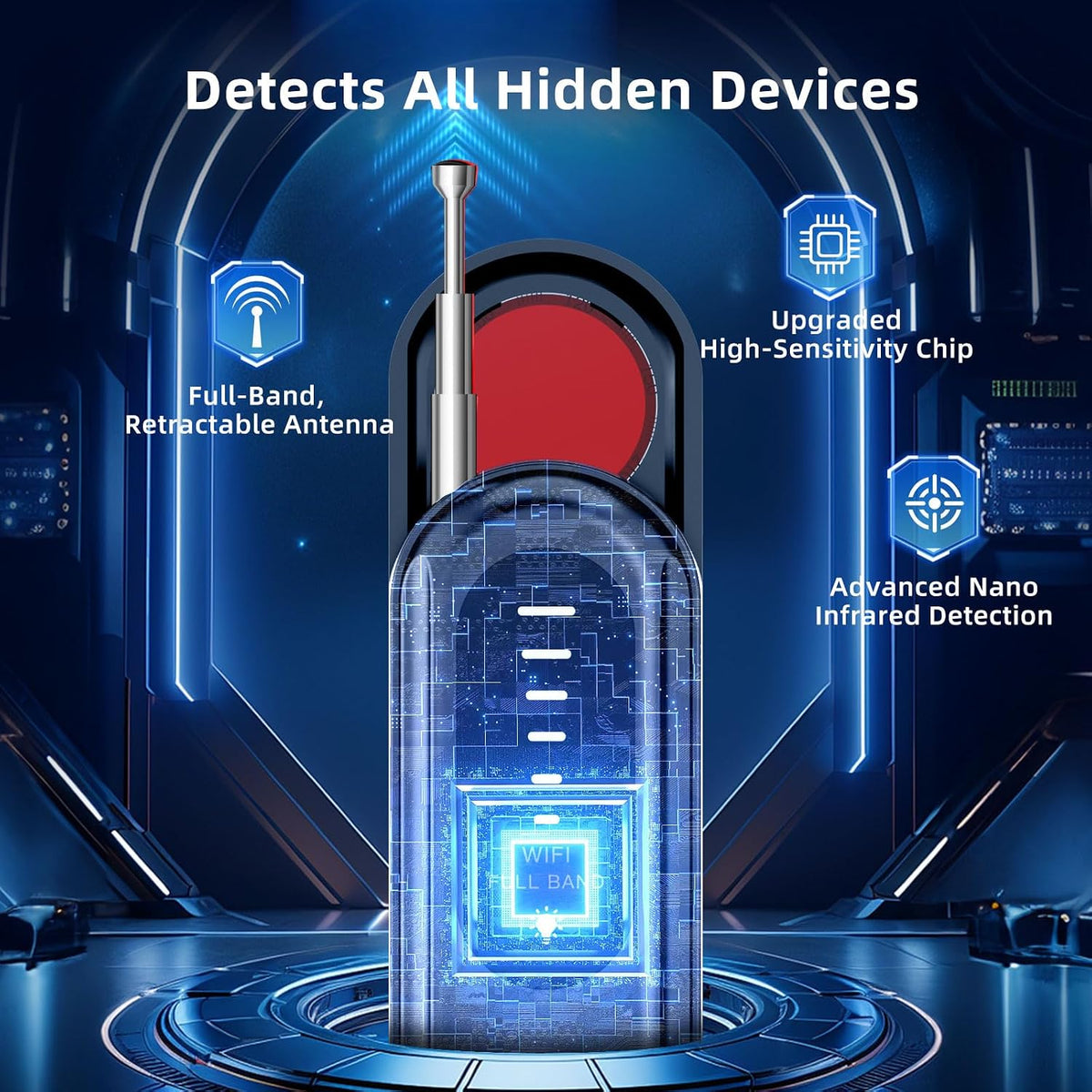 📡High-Power Hidden Camera Detector – Features RF Scanning and WiFi + Magnetic Detection Capabilities