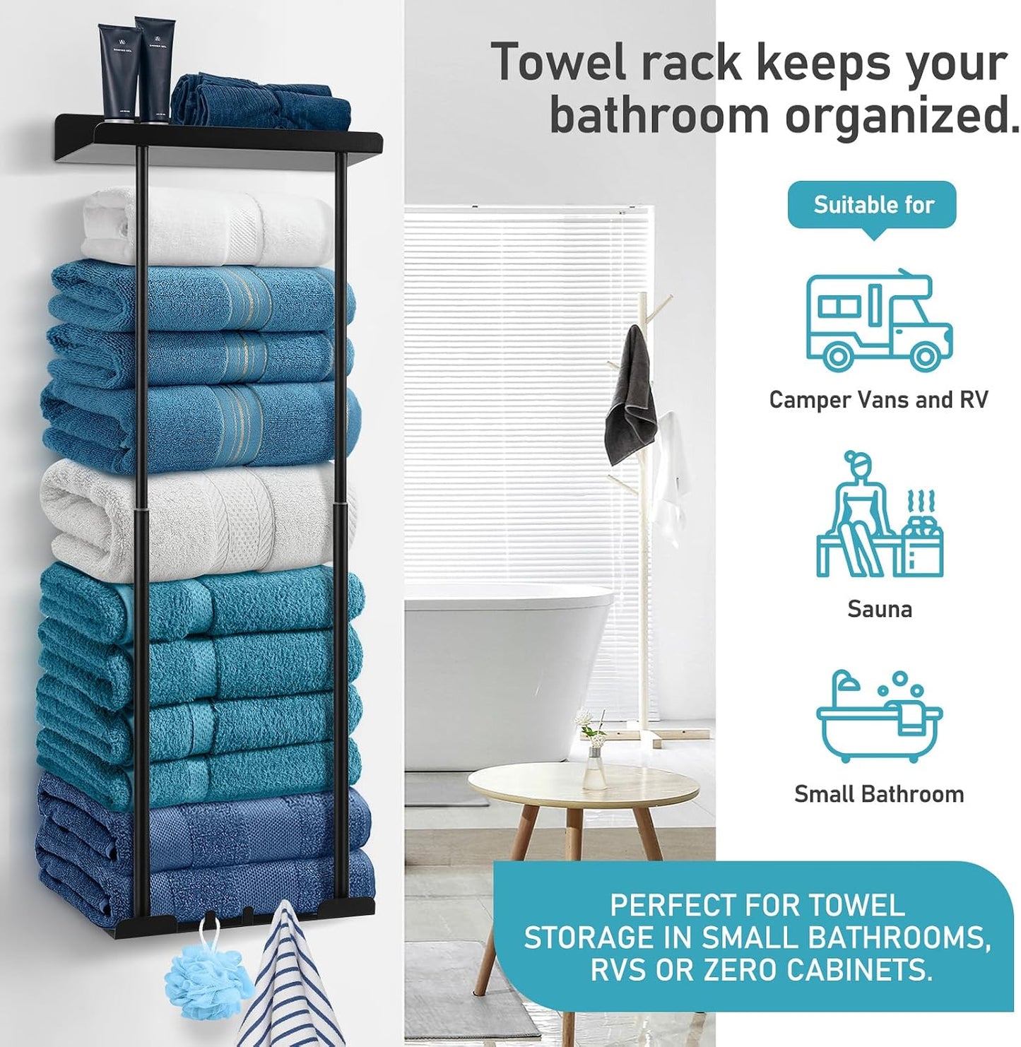 🪝Extendable bathroom towel rack
