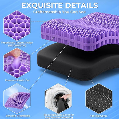 ❄️Breathable gel cooling seat cushion