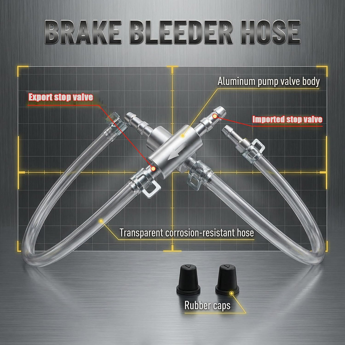 Aluminum Alloy Car Brake Fluid Bleeding Hose Kit – Suitable for Cars and Motorcycles