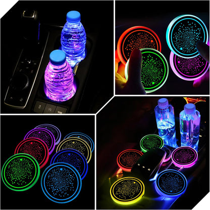 🔋7 Colors Luminous Car Atmosphere Cup Holder Pads