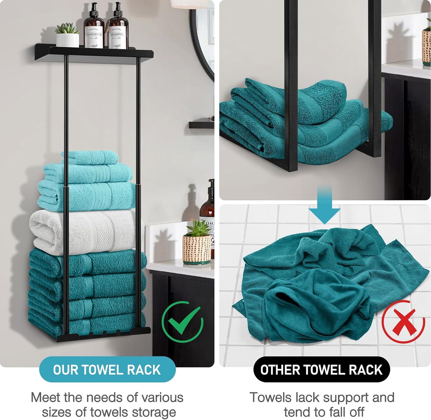 🪝Extendable bathroom towel rack