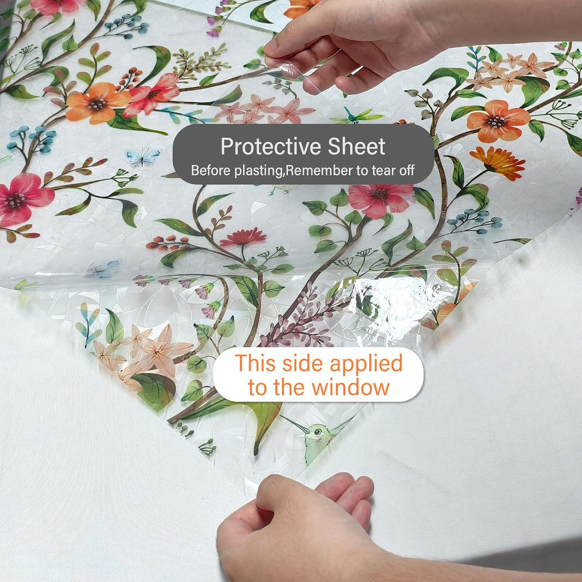 🌈Static iridescent flower glass film