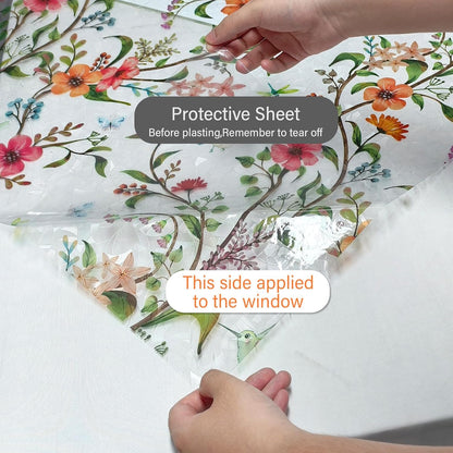 🌈Static iridescent flower glass film