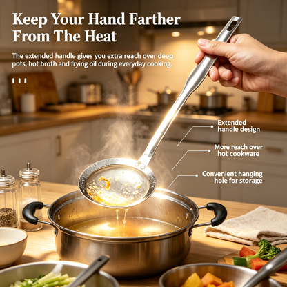 304 Stainless Steel Fine Mesh Skimmer Spoon