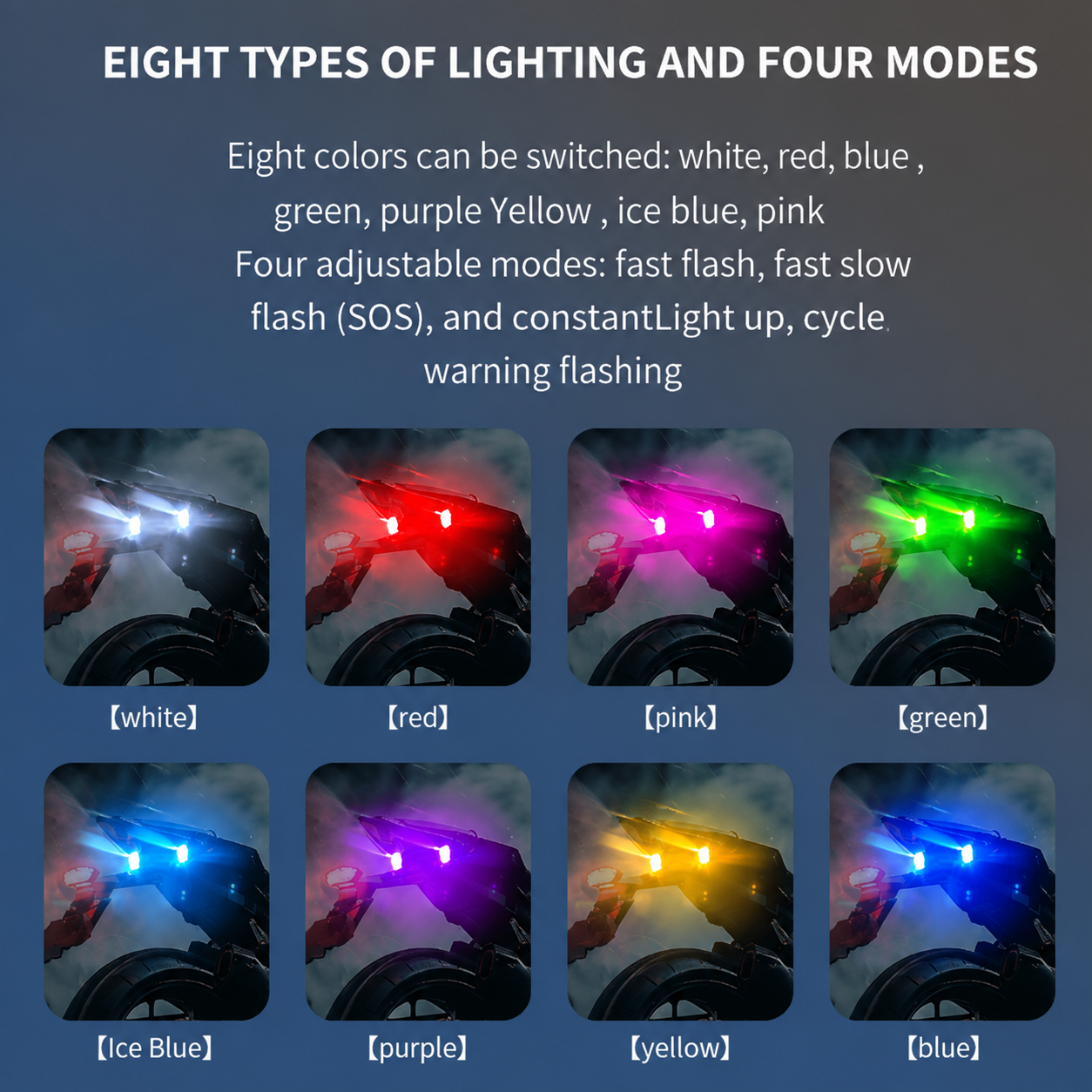 🚨Eight-color remote control car ambient light