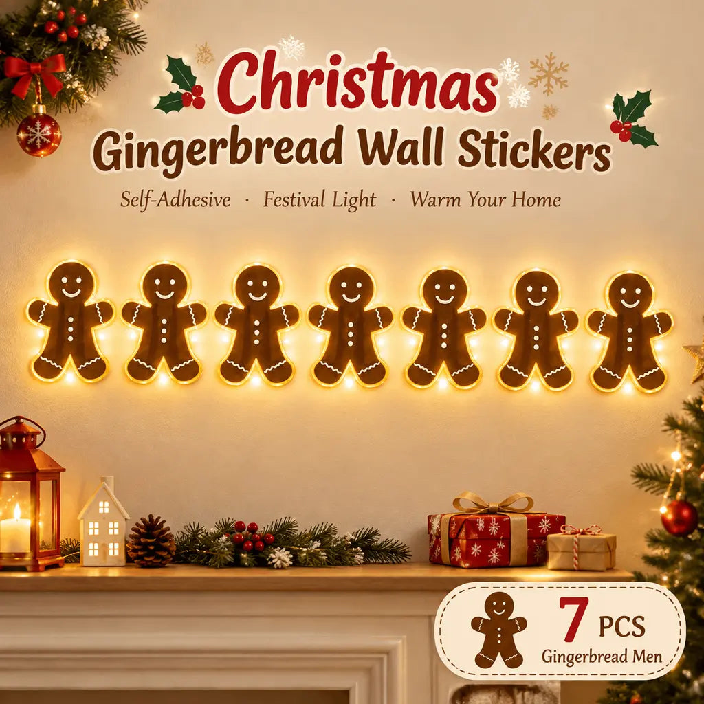 🎄 Lighted Christmas Wall Decor – Cordless Peel-and-Stick Holiday Display