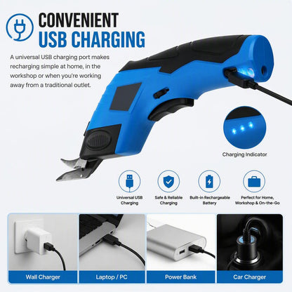 Multi-Purpose Electric Scissors For Cardboard, Fabric, Leather