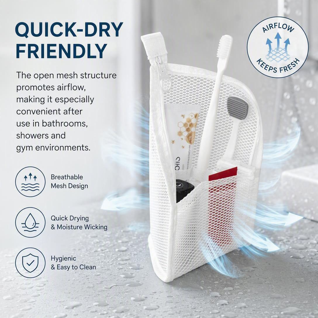 Portable Breathable Mesh Toiletry Bag