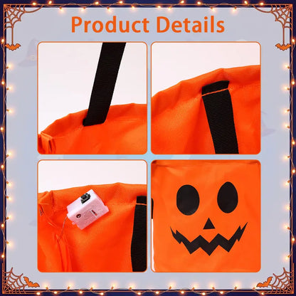 👻🌟LED Light-Up Halloween Pumpkin Candy Tote Bag