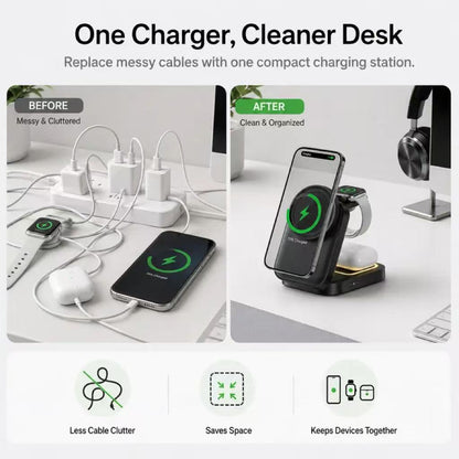 3-In-1 Foldable Magnetic Wireless Charger