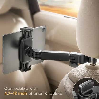 🚗🎧 Car Headrest Phone and Tablet Holder with 360° Rotating Extension Arm