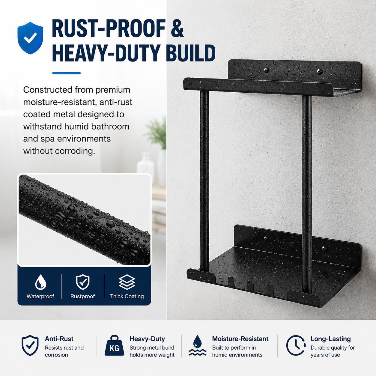 🪝Extendable bathroom towel rack