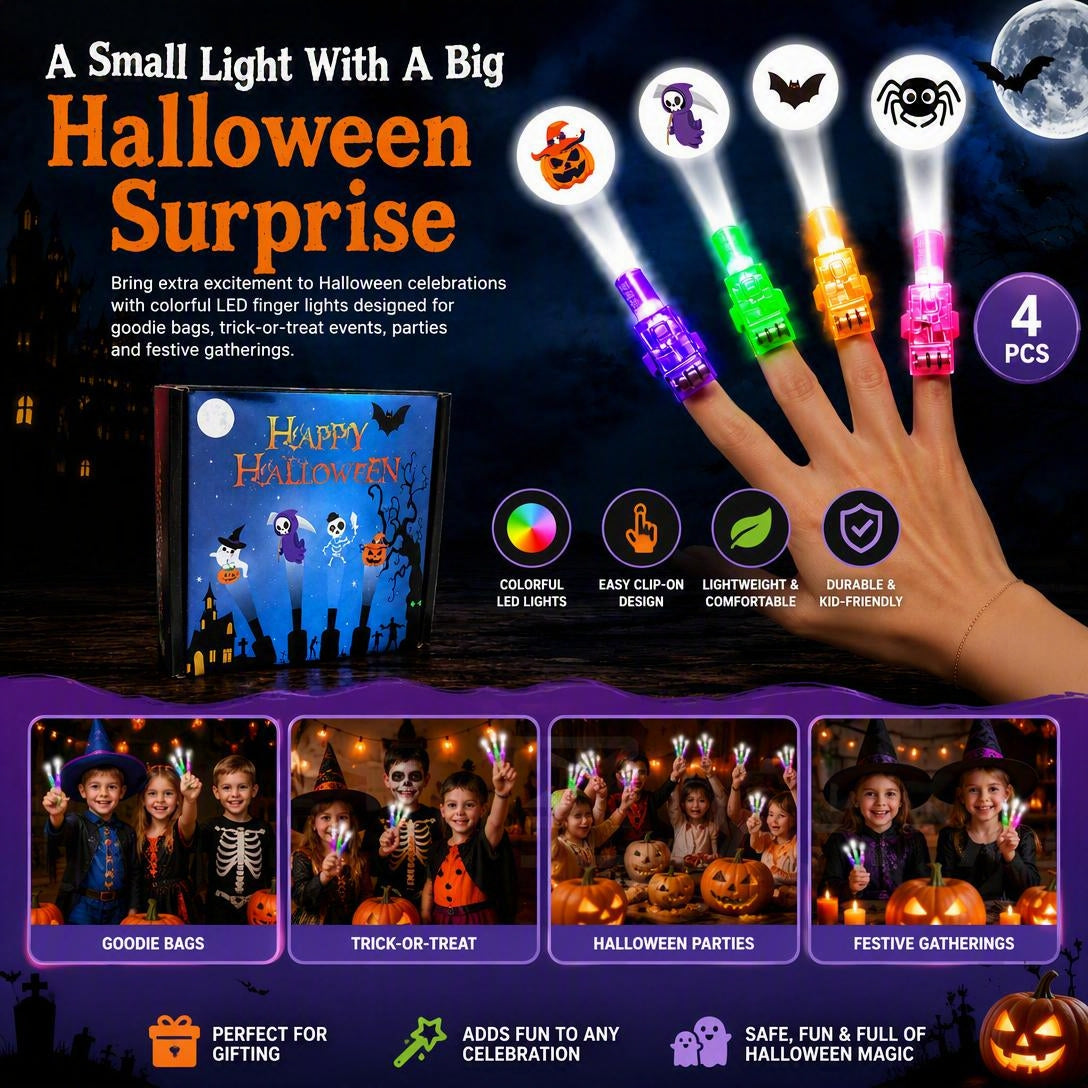 36PCS Halloween And Christmas LED Projection Finger Lights