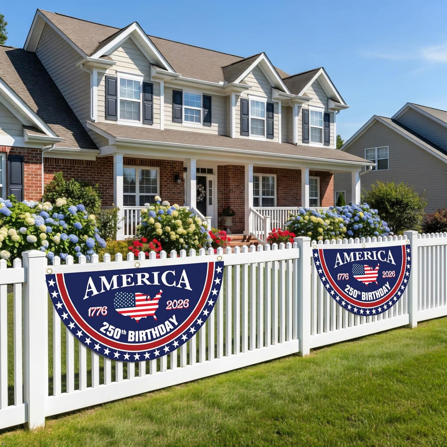 🔥Hot Sale 49% off🌟🦅 America 250th Birthday Semicircular Independence Day Porch Decor Flag