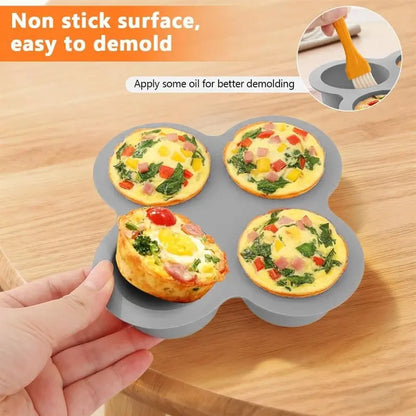 4-Cup Silicone Air Fryer Egg Mold & Oven Baking Pan