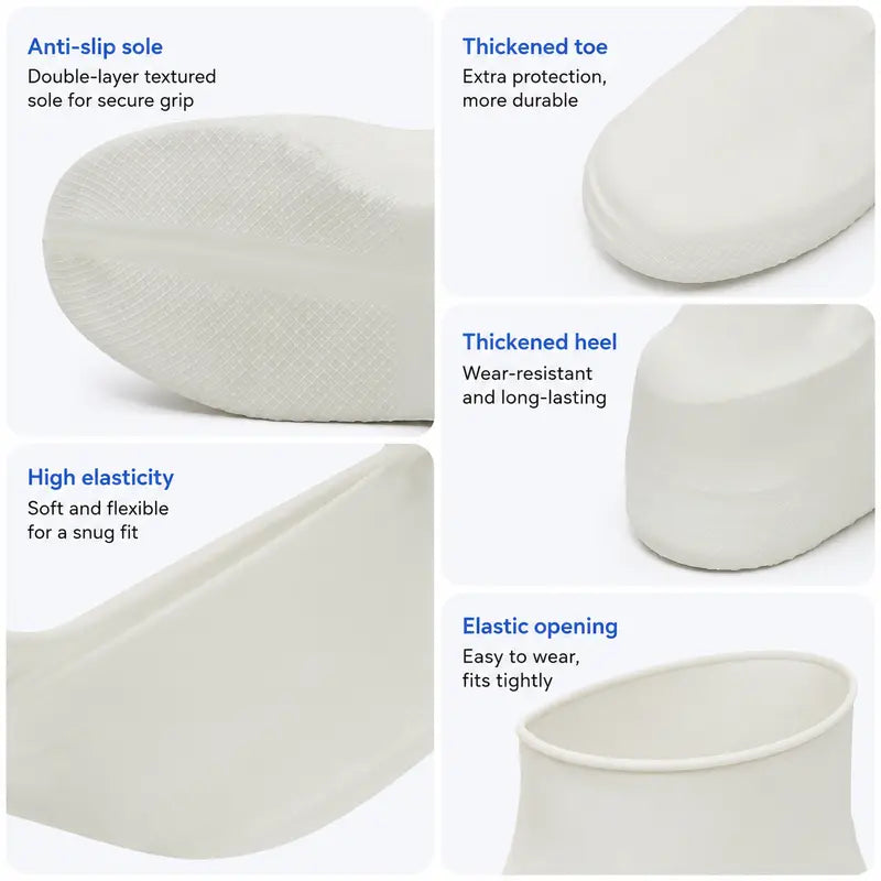 Silicone Rainproof Shoe Covers, Waterproof And Wear-Resistant（A Pair）
