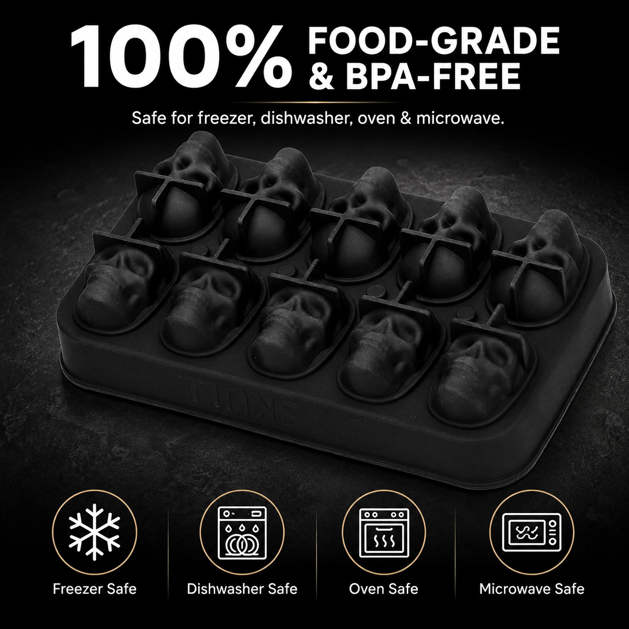 💀🧊3D Skull Silicone Ice Cube Tray