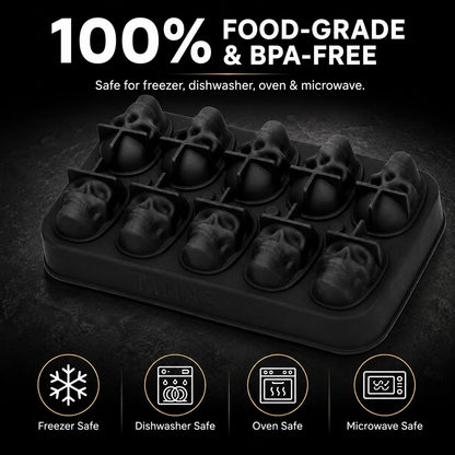💀🧊3D Skull Silicone Ice Cube Tray