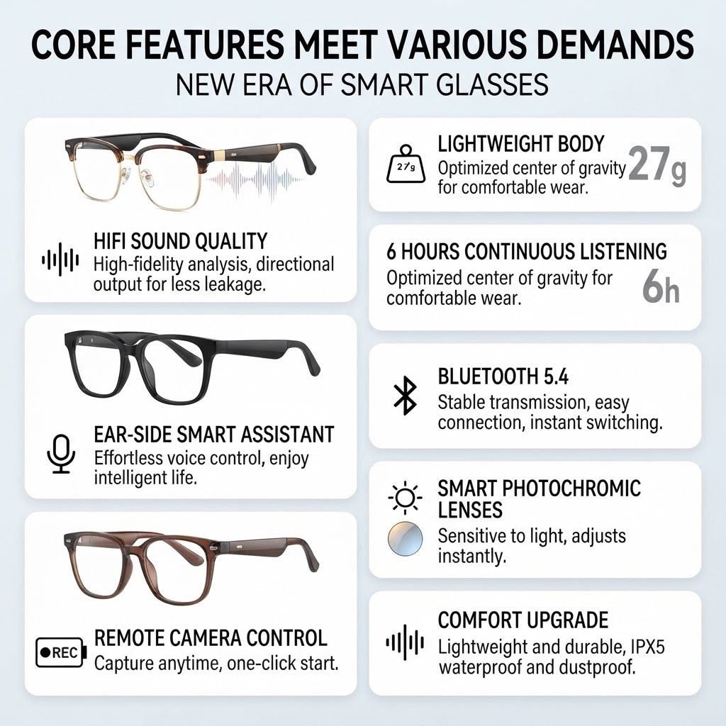 AI Translation Smart Bluetooth Glasses