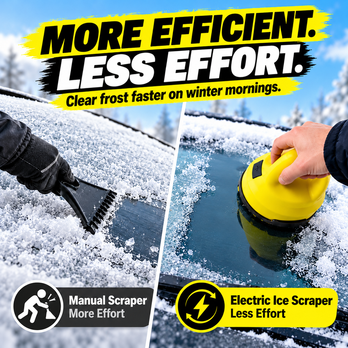 ❄️High-Quality Portable Wireless Car Defrosting and De-icing Tool – USB Rechargeable