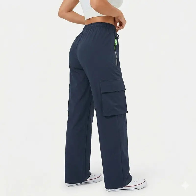 Multi-Pocket Design Slim Straight Leg Casual Trousers
