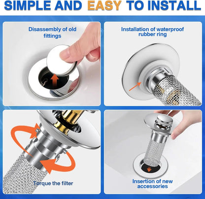 🔩Stainless Steel Anti-Odor Bathroom Sink Stopper
