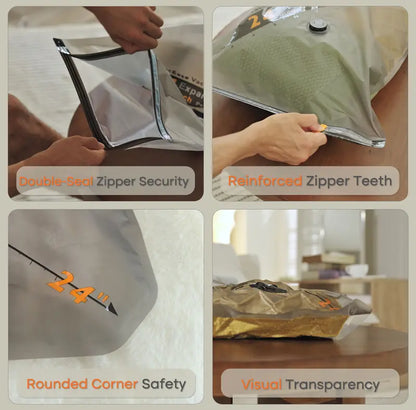 ✈️🔋 Vacuum Packing Pump Storage Bags Set