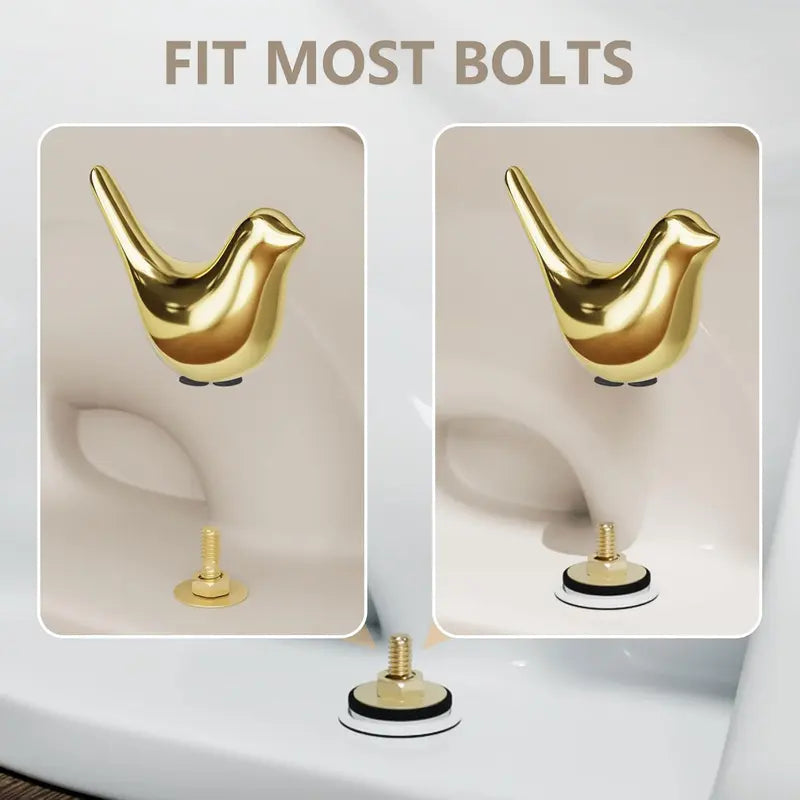 Decorative Toilet Bolt Caps – Aesthetic Ceramic Bird Covers for Ugly Bathroom Screws (2-Pack)