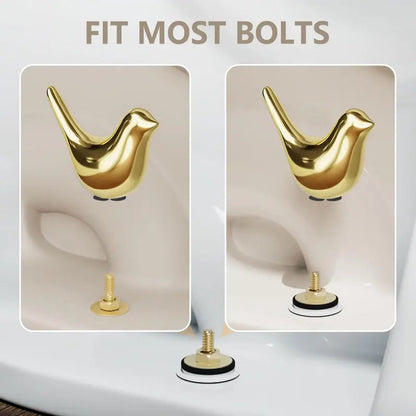 Decorative Toilet Bolt Caps – Aesthetic Ceramic Bird Covers for Ugly Bathroom Screws (2-Pack)