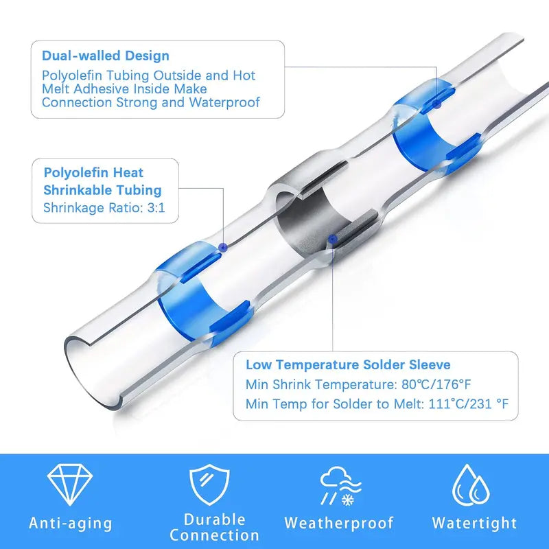 🔥🔗 Waterproof Solder Seal Wire Connectors with Self-Solder Function