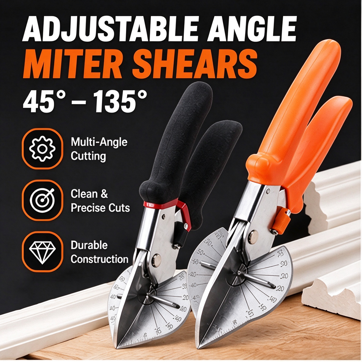 🛠️Stainless Steel Miter Shear – 45°–135° Adjustable-Angle Cutter