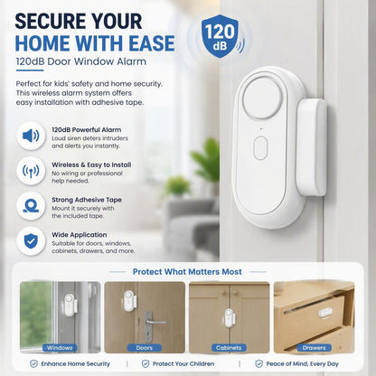 Easy Install Adhesive Door Window Alarms Home Security System