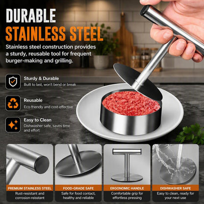 304 Stainless Steel Burger Press