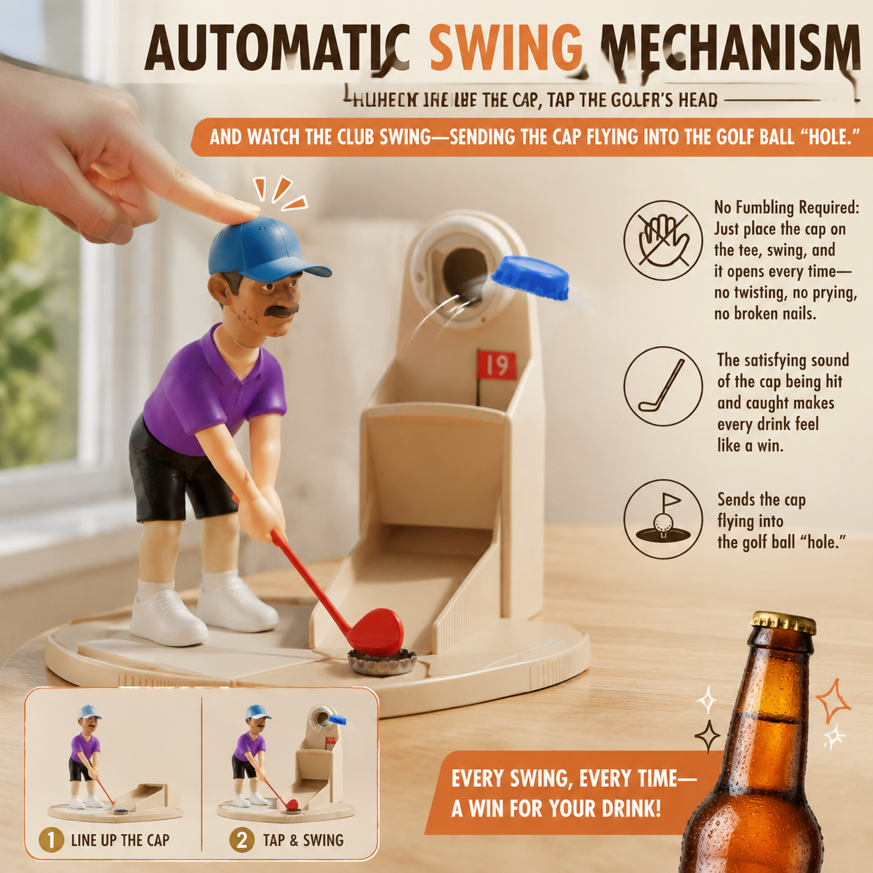 Novel Golf Ball-Shaped Bottle Opener